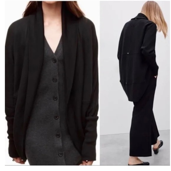 𝅺aritzia Wilfred Diderot Cocoon Cardigan Sweater, Black, Size S - Picture 5 of 8
